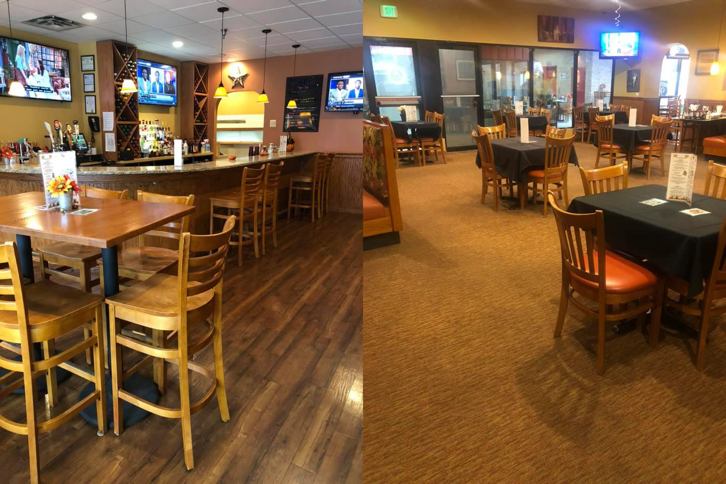 Our redesigned indoor dining area is safe and spacious.